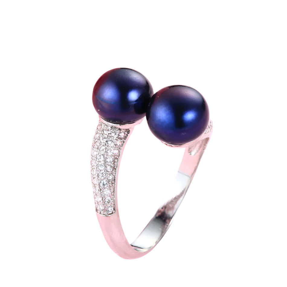 AVERLLA™ Double Pearl & Zircon Ring