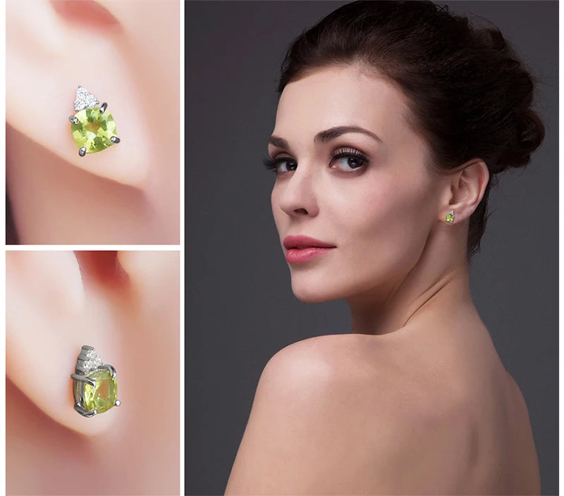 AVERLLA™ 1.3ct Natural Peridot Silver Stud Earrings