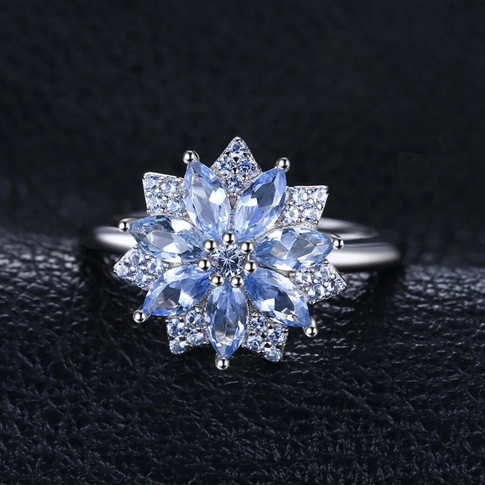 AVERLLA™ Light Blue Spinel Blossom Ring