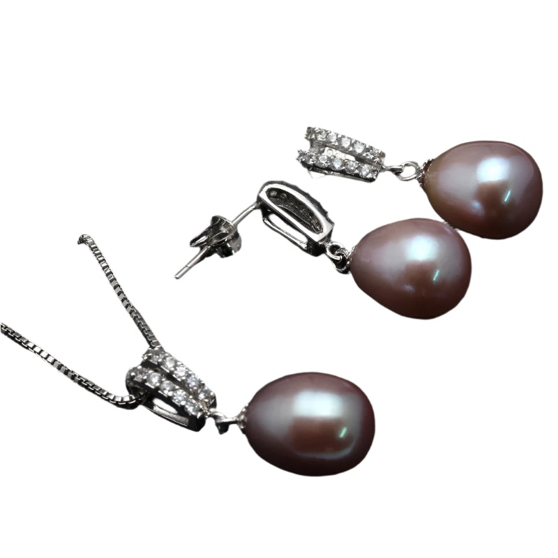 AVERLLA™ Natural Freshwater Pearl Necklace and Earrings Set