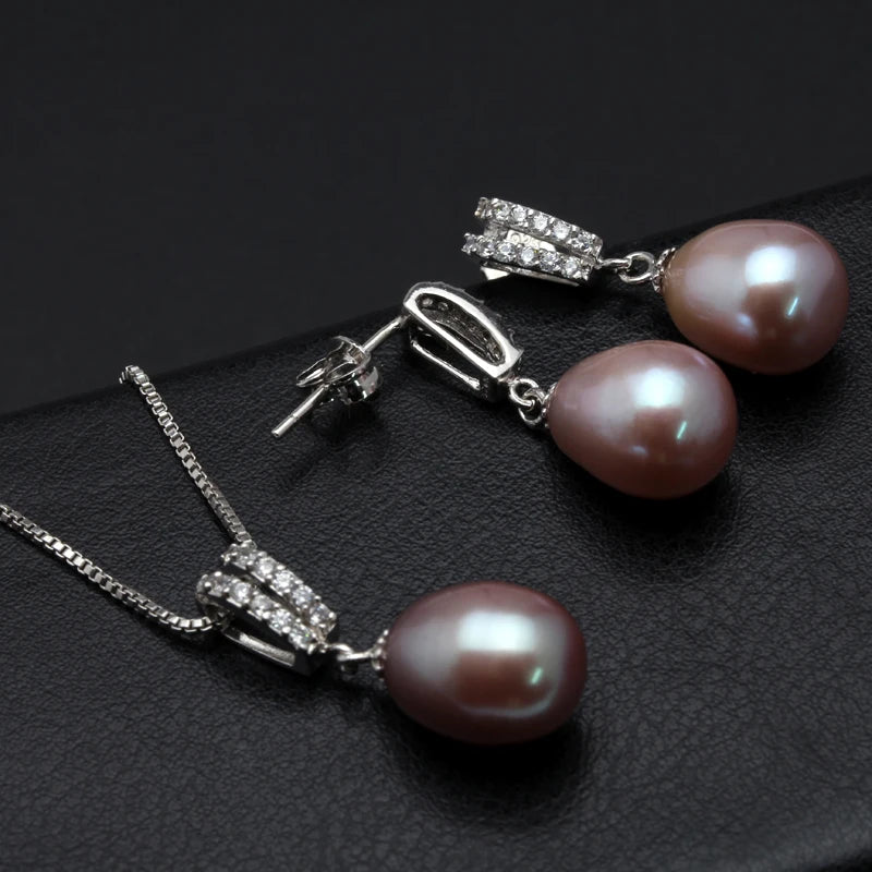 AVERLLA™ Natural Freshwater Pearl Necklace and Earrings Set