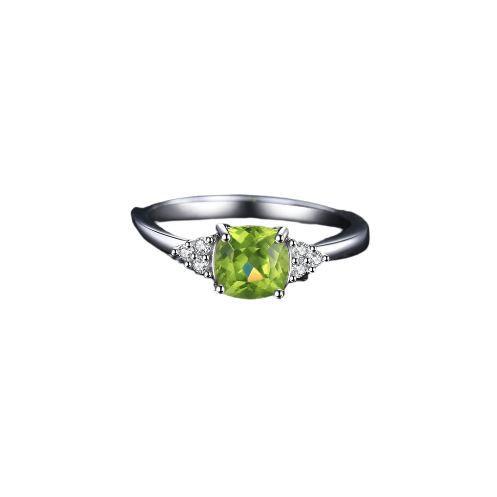 AVERLLA™ 1.1ct Natural Peridot Silver Solitaire Ring