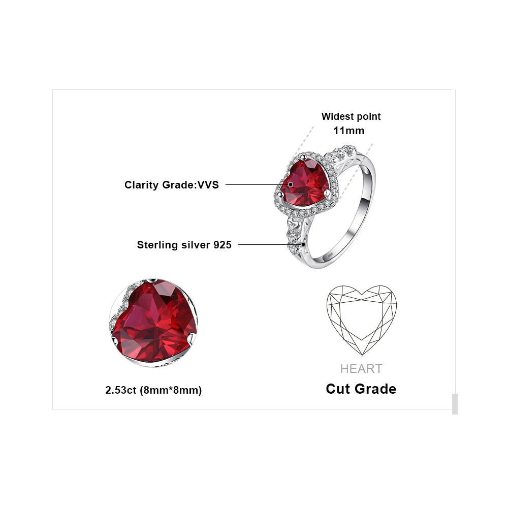 AVERLLA™ Radiant Heart Ruby Engagement Ring