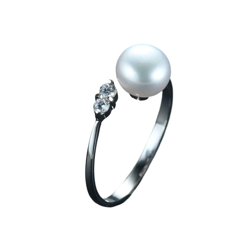 AVERLLA™ 100% Natural Freshwater Pearl Engagement Ring – Timeless Elegance for Her