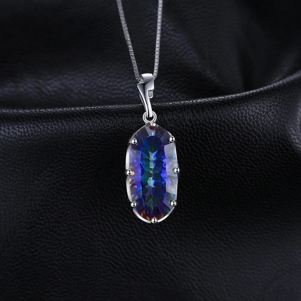 AVERLLA™ 11.8ct Mystical Blue Rainbow Topaz Silver Pendant