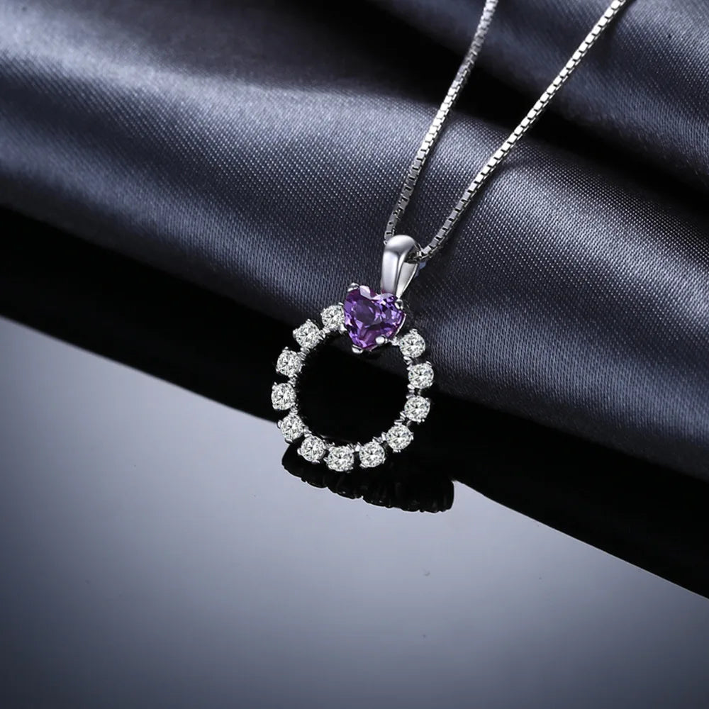 AVERLLA™ Love Heart Created Alexandrite Sapphire Pendant Necklace