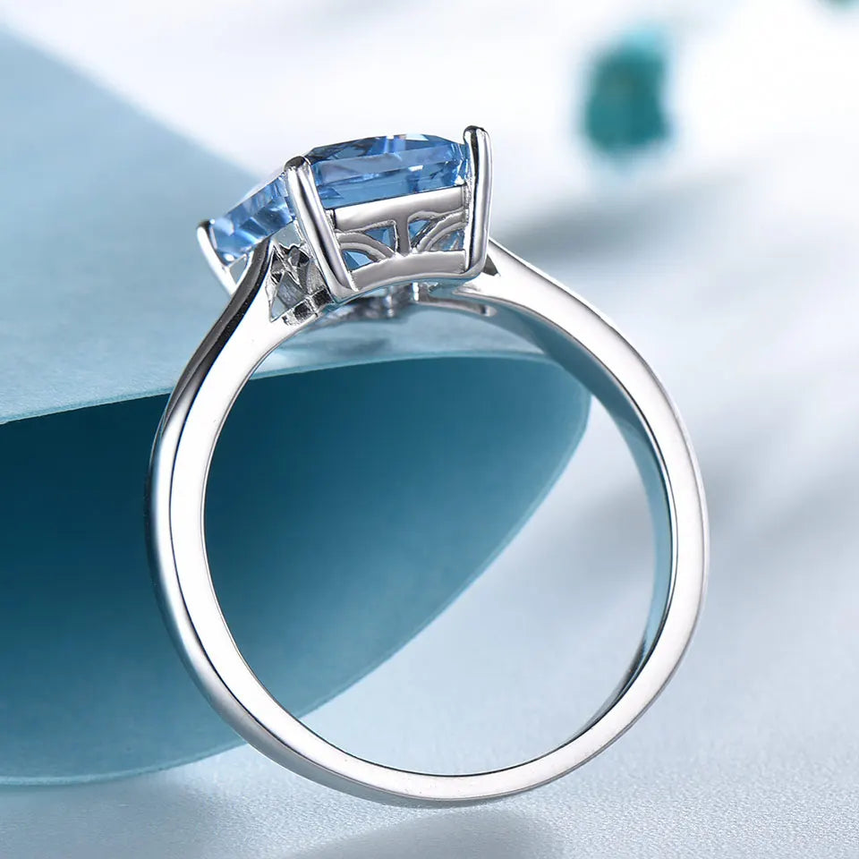 AVERLLA™ Aquamarine Bliss Sterling Silver Ring