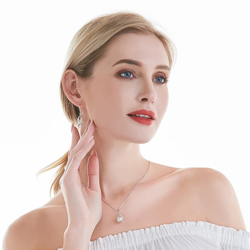 AVERLLA™ Elegant Freshwater Pearl Drop Earrings with 925 Sterling Silver Cage Design