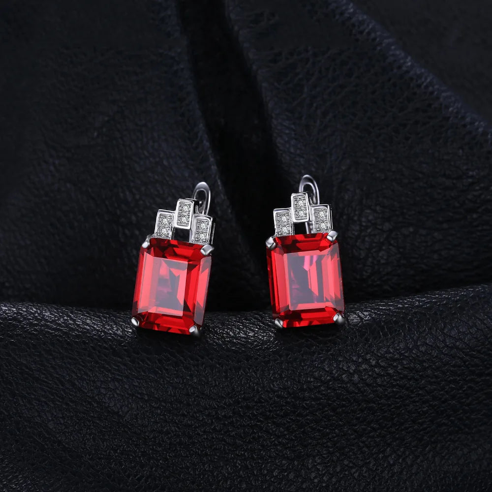 AVERLLA™ Luxury Created Red Ruby Hoop Earrings