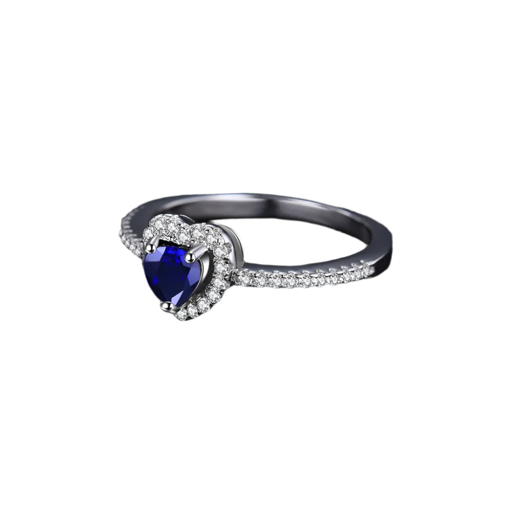 AVERLLA™ Heart of Blue Sapphire Halo Ring