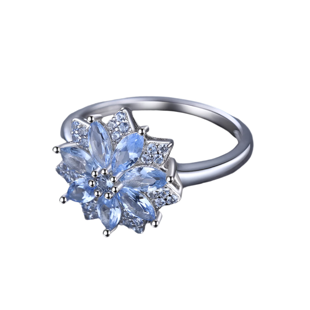 AVERLLA™ Light Blue Spinel Blossom Ring