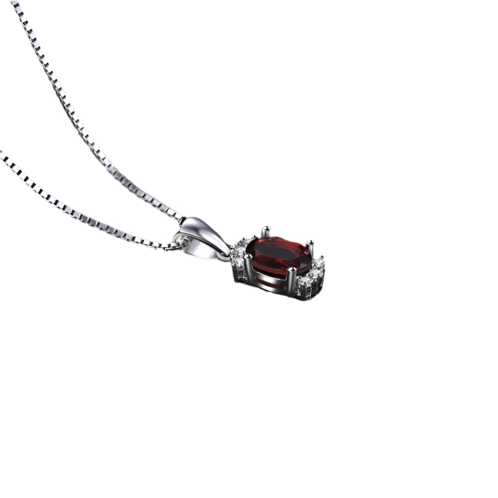 AVERLLA™ Radiant Oval Red Garnet Pendant Necklace