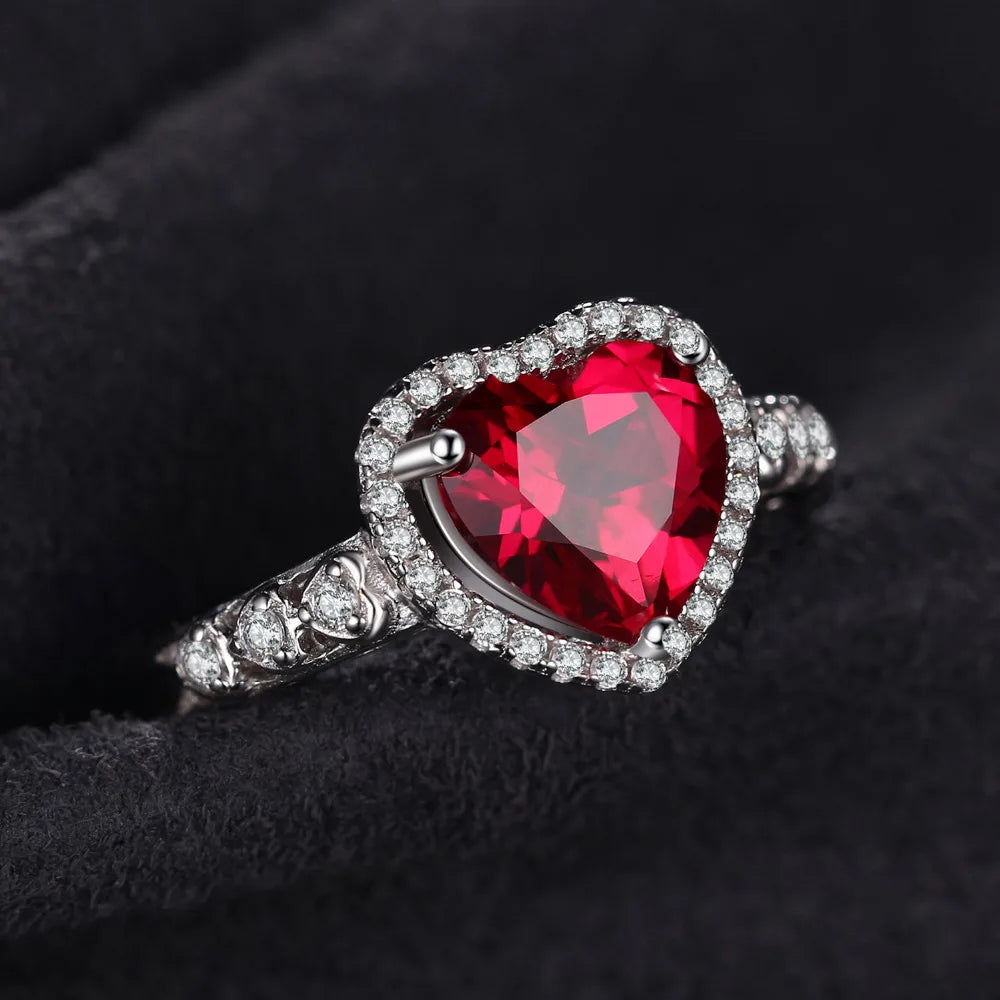 AVERLLA™ Radiant Heart Ruby Engagement Ring