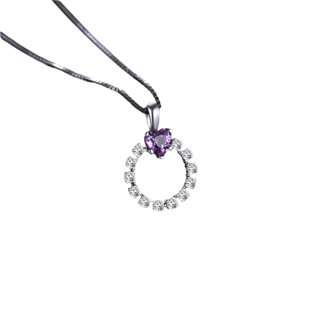 AVERLLA™ Love Heart Created Alexandrite Sapphire Pendant Necklace