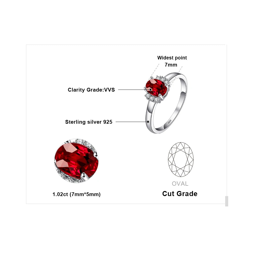 AVERLLA™ Elegant Oval Red Garnet Engagement Ring