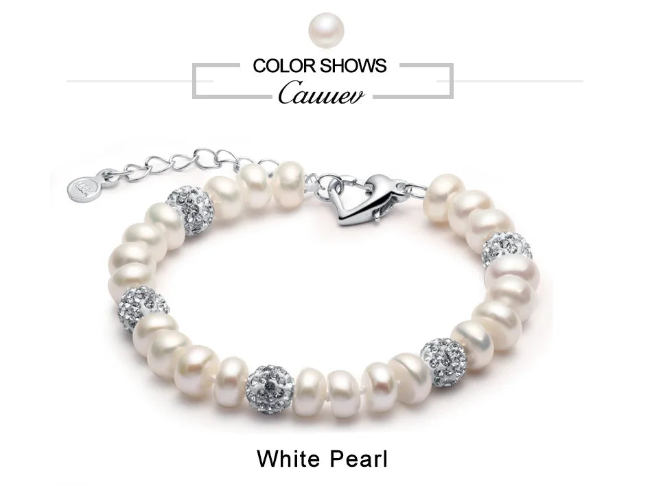 AVERLLA™ Charm Bracelet with 100% Natural Freshwater Pearls