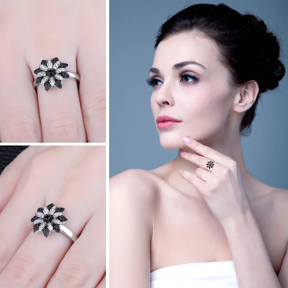 AVERLLA™ Smoky Quartz Floral Cocktail Ring