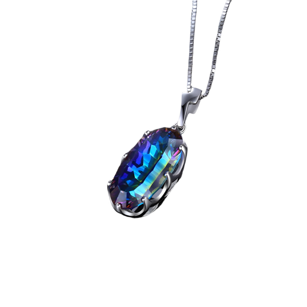 AVERLLA™ 11.8ct Mystical Blue Rainbow Topaz Silver Pendant