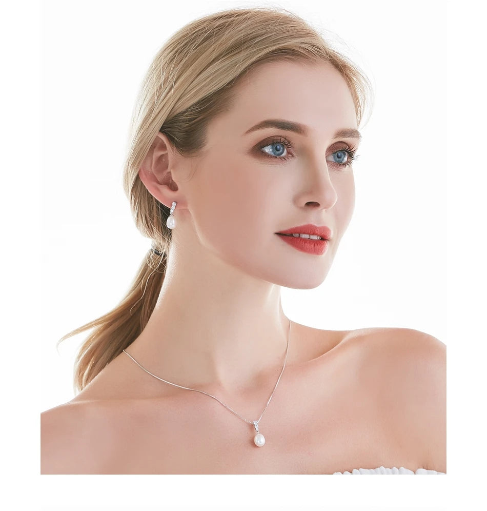 AVERLLA™ Radiant Natural Pearl Dangle Earrings in S925 Sterling Silver