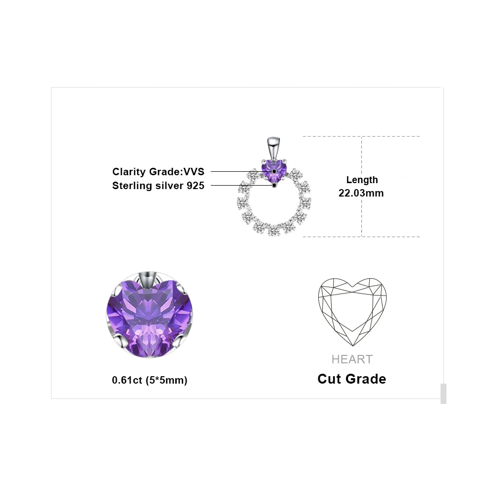 AVERLLA™ Love Heart Created Alexandrite Sapphire Pendant Necklace