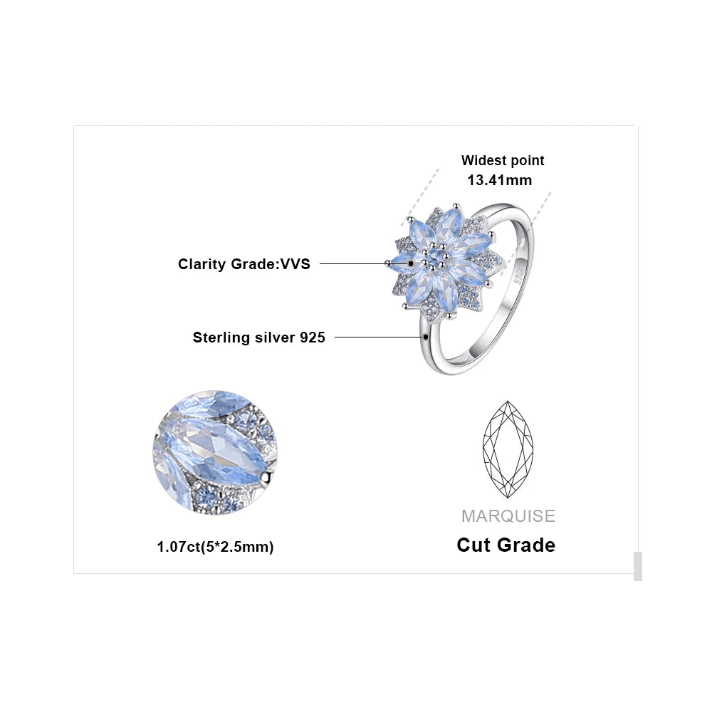 AVERLLA™ Light Blue Spinel Blossom Ring