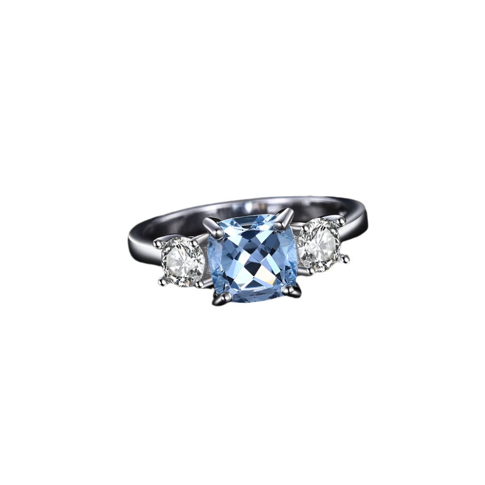 AVERLLA™ 1.9ct Square Sky Blue Topaz Silver Ring