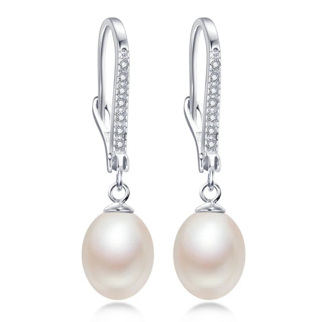 AVERLLA™ Elegant Natural Freshwater Pearl Water Drop Earrings in 925 Sterling Silver