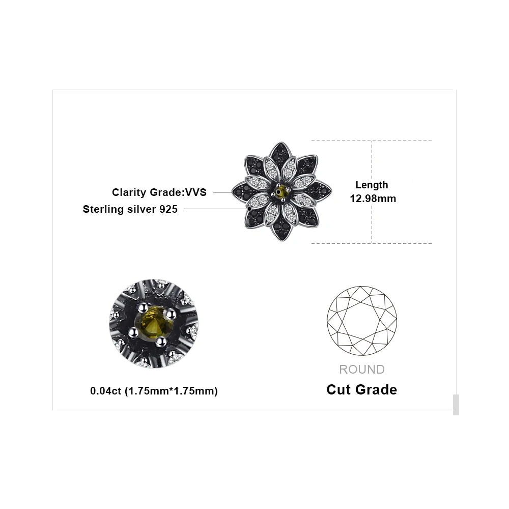 AVERLLA™ Flower Smoky Quartz & Black Spinel Stud Earrings