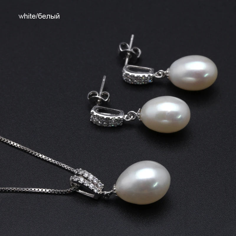 AVERLLA™ Natural Freshwater Pearl Necklace and Earrings Set