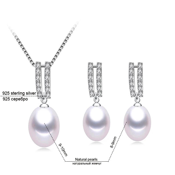 AVERLLA™ Natural Freshwater Pearl Necklace and Earrings Set