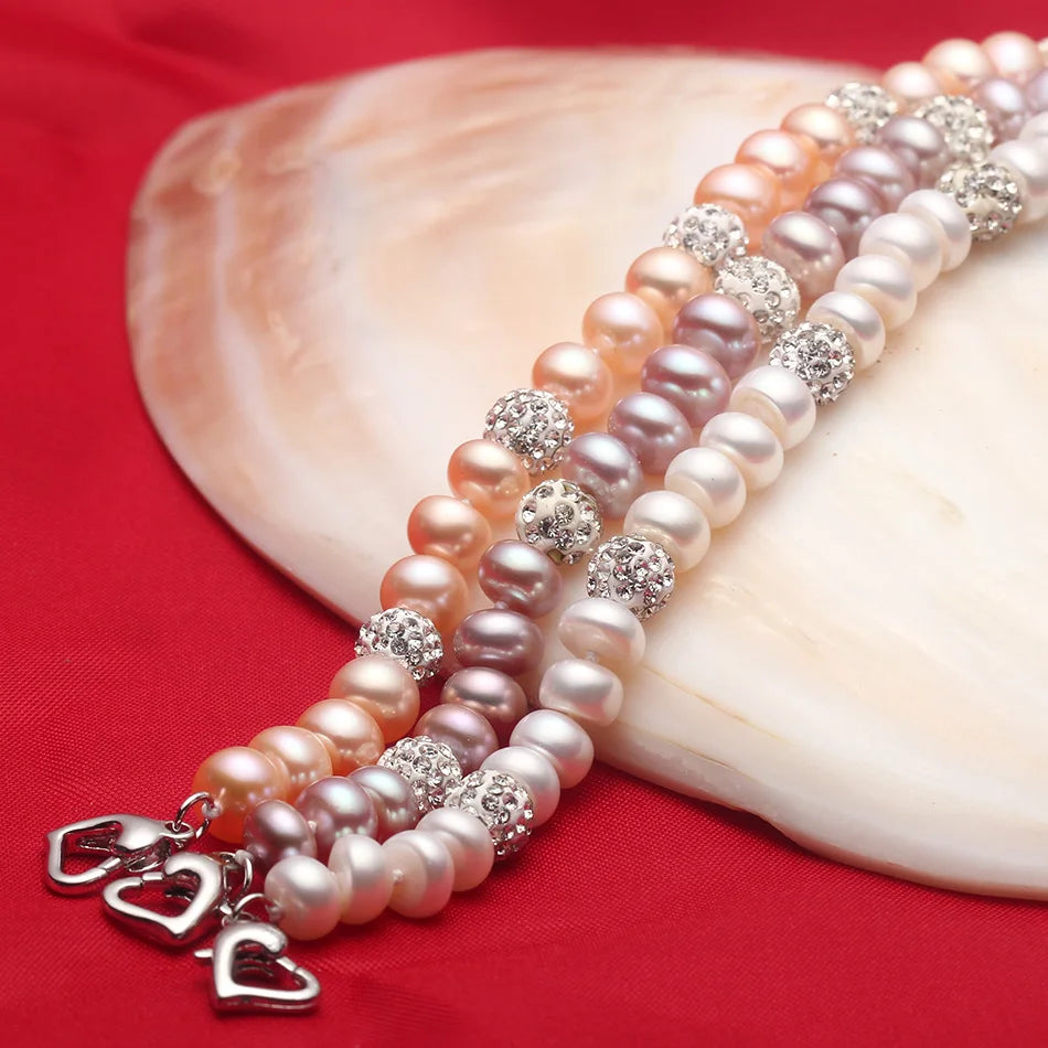 AVERLLA™ Charm Bracelet with 100% Natural Freshwater Pearls