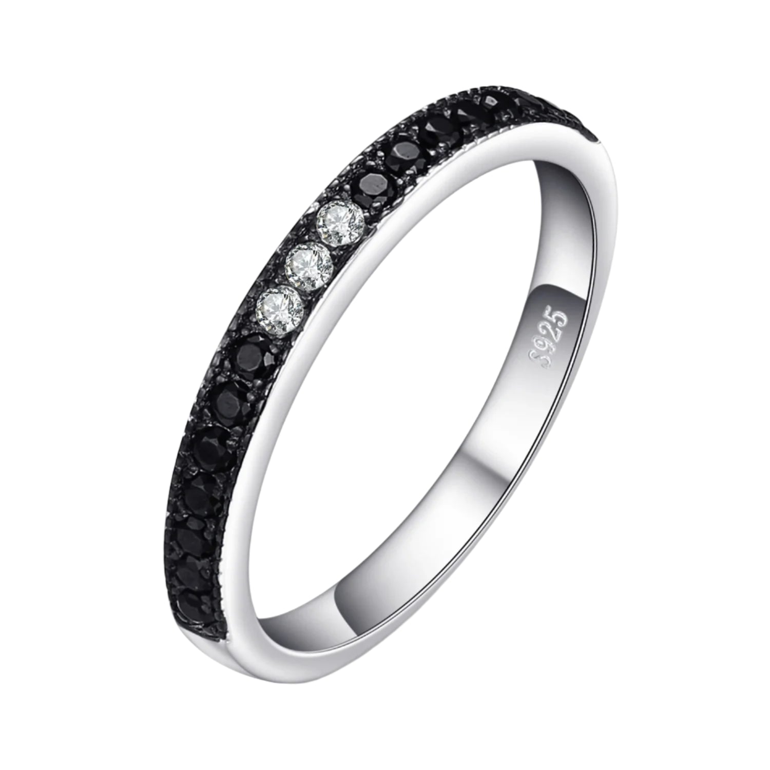 AVERLLA™ Black Spinel Stackable Wedding Ring