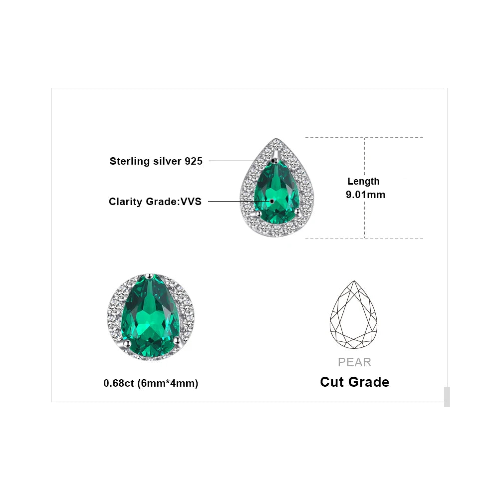 AVERLLA™ Radiant Pear Green Nano Emerald Stud Earrings