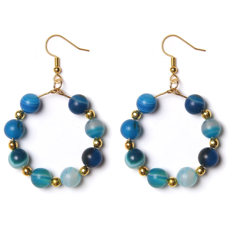 AVERLLA™ Natural Stone Beads Big Circle Drop Earrings