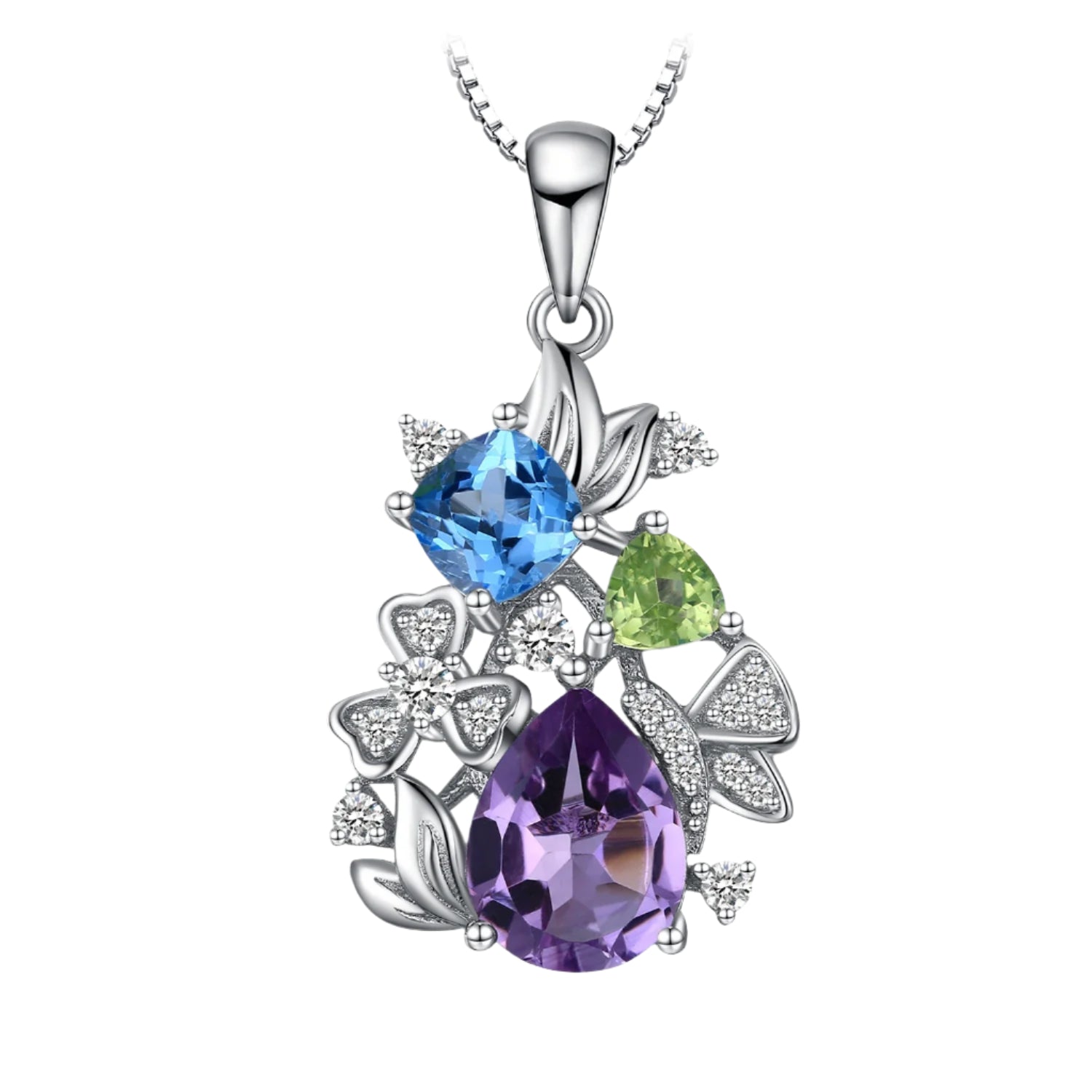 AVERLLA™ Floral Multigemstone Pendant Necklace