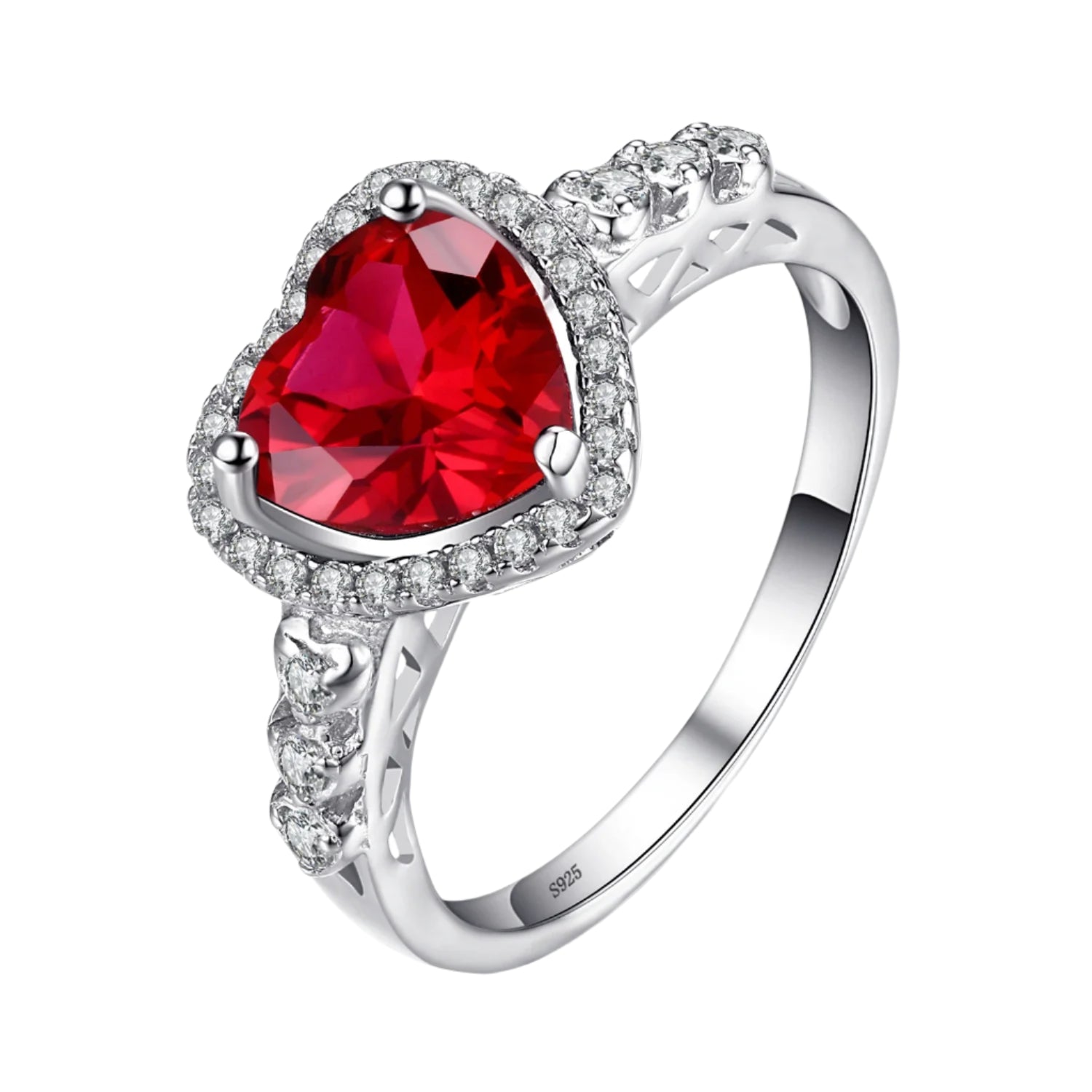 AVERLLA™ Radiant Heart Ruby Engagement Ring