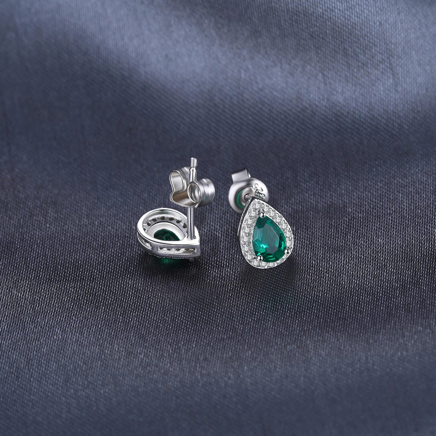 AVERLLA™ Radiant Pear Green Nano Emerald Stud Earrings