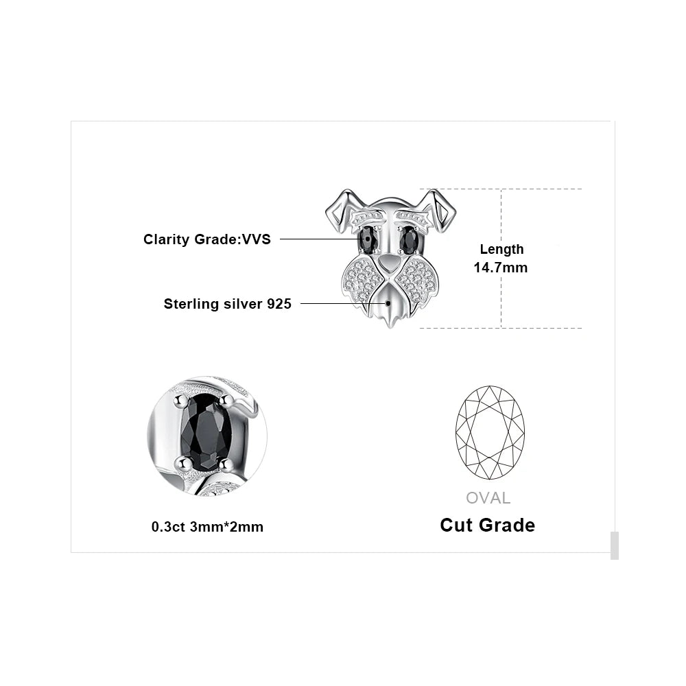 AVERLLA™ Schnauzer Black Spinel Stud Earrings