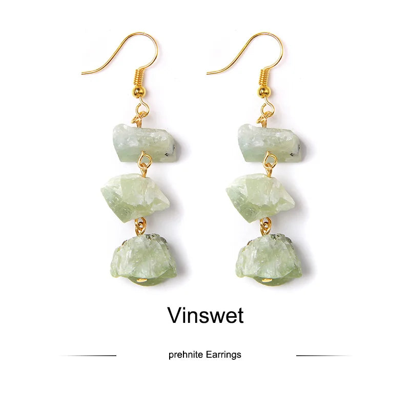 AVERLLA™ Natural Citrine, Pink & Green Quartz Healing Crystal Earrings