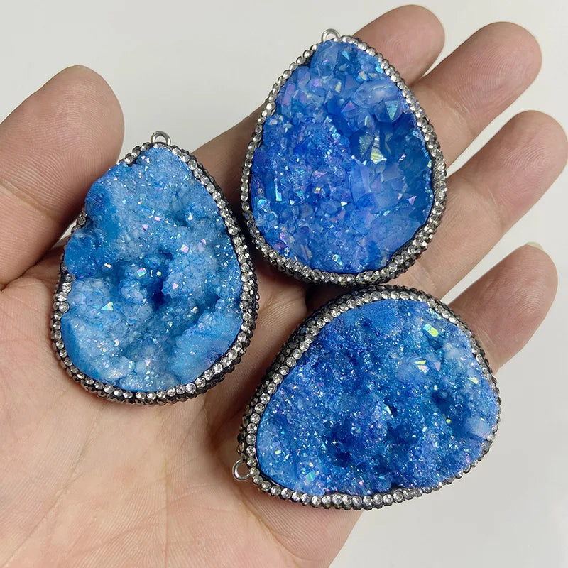 AVERLLA™ Natural Blue Druzy Stone Pendant