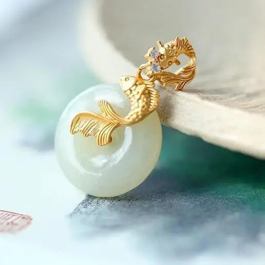 AVERLLA™ Hetian Jade Koi Pendant Necklace