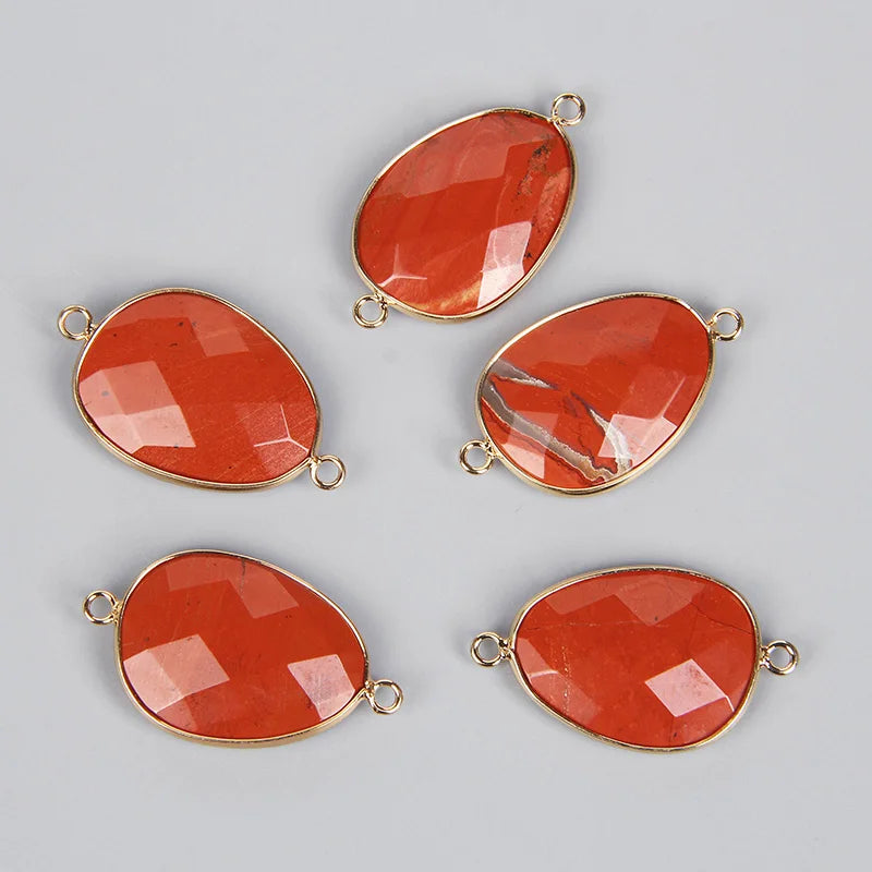 AVERLLA™ Double-Sided Faceted Natural Stone Slice Pendants – 22x38mm for DIY Jewelry (Copy)