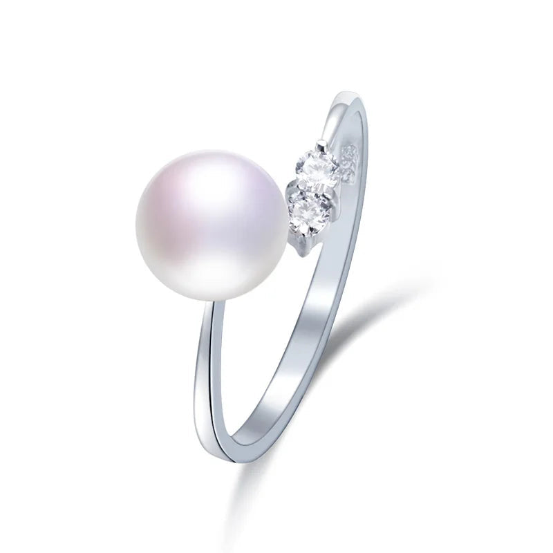 AVERLLA™ 100% Natural Freshwater Pearl Engagement Ring – Timeless Elegance for Her