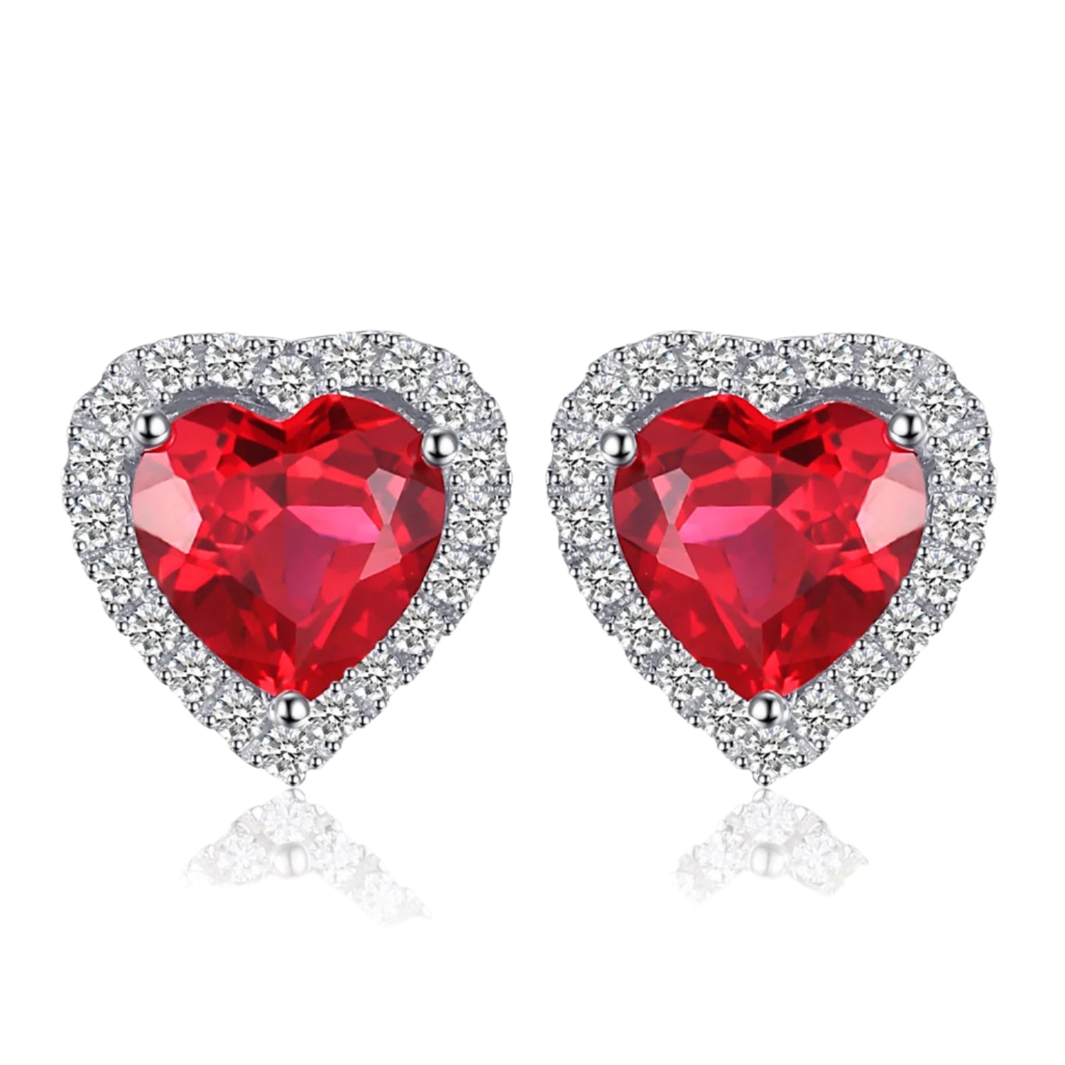 AVERLLA™ Radiant Heart Ruby Stud Earrings