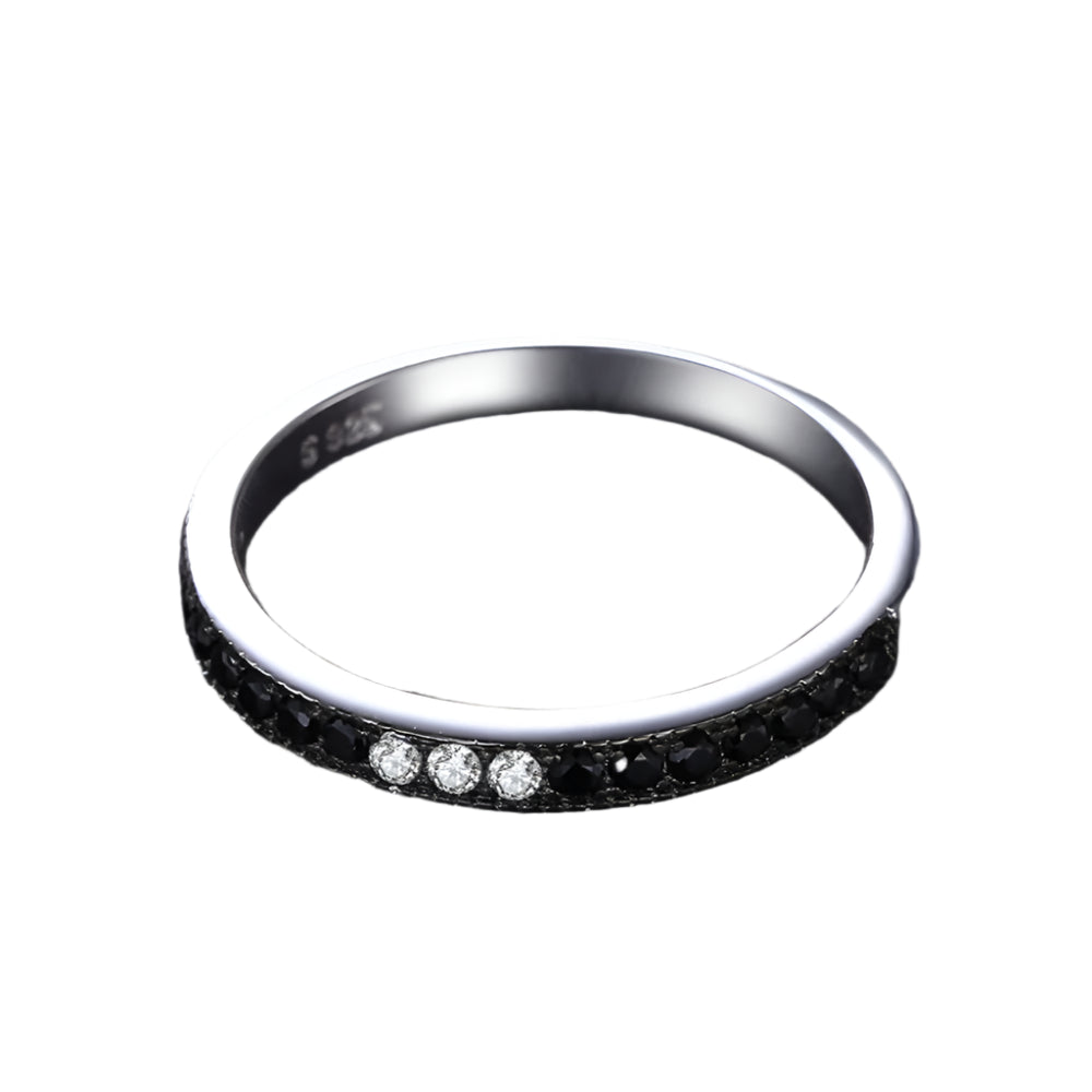 AVERLLA™ Black Spinel Stackable Wedding Ring