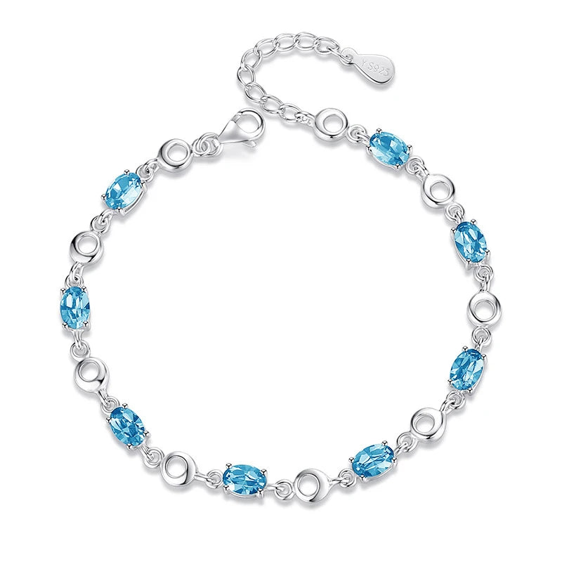 AVERLLA™ Sapphire Elegance Sterling Silver Bracelet