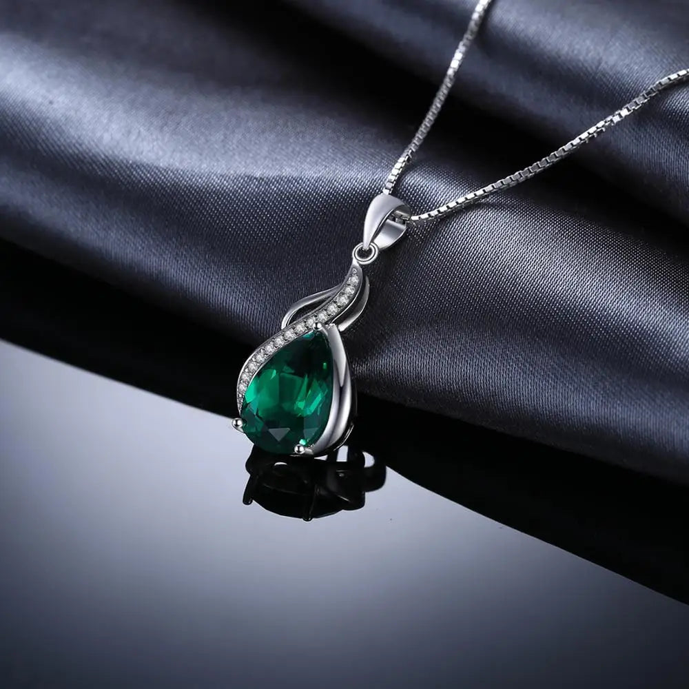 AVERLLA™ 2.7ct Nano Emerald Silver Pendant