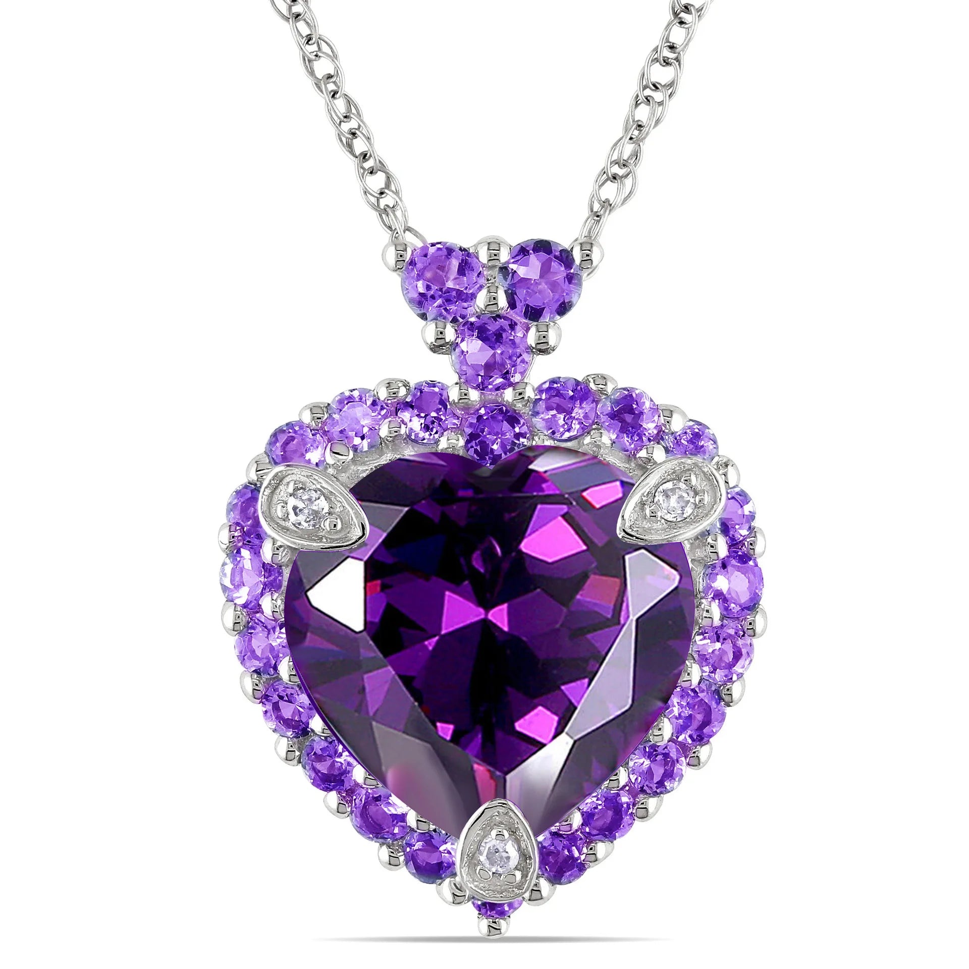 AVERLLA™ Pure Elegance Sterling Silver Necklace – Natural Amethyst & Topaz Pendant Jewelry for Women