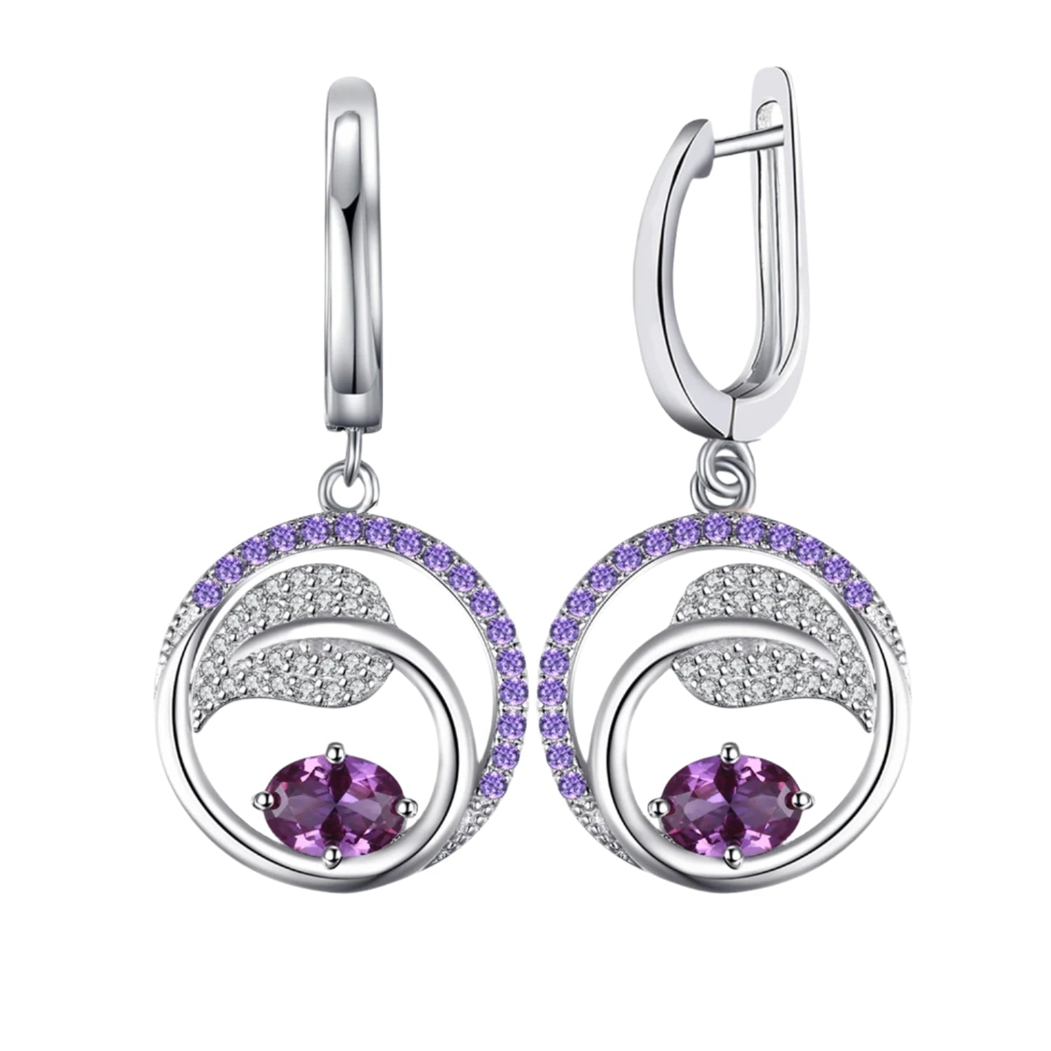 AVERLLA™ Leaf 1.2ct Created Alexandrite Sapphire Drop Earrings