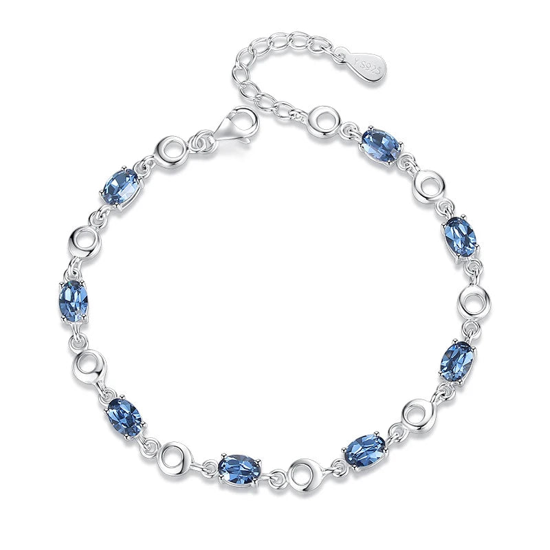 AVERLLA™ Sapphire Elegance Sterling Silver Bracelet